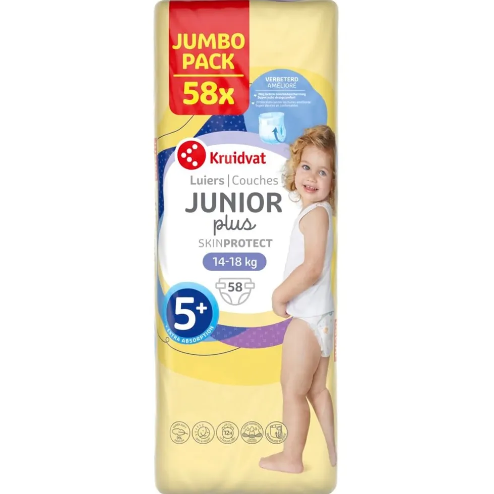 Kruidvat Junior Plus Maat 5+ Luiers Jumbopack