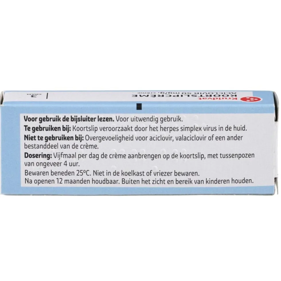 Kruidvat Koortslipcrème Aciclovir 50 mg/g