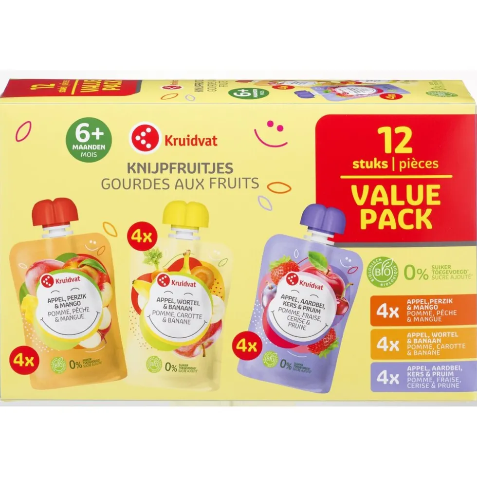Kruidvat 6+M Bio Knijpfruitjes