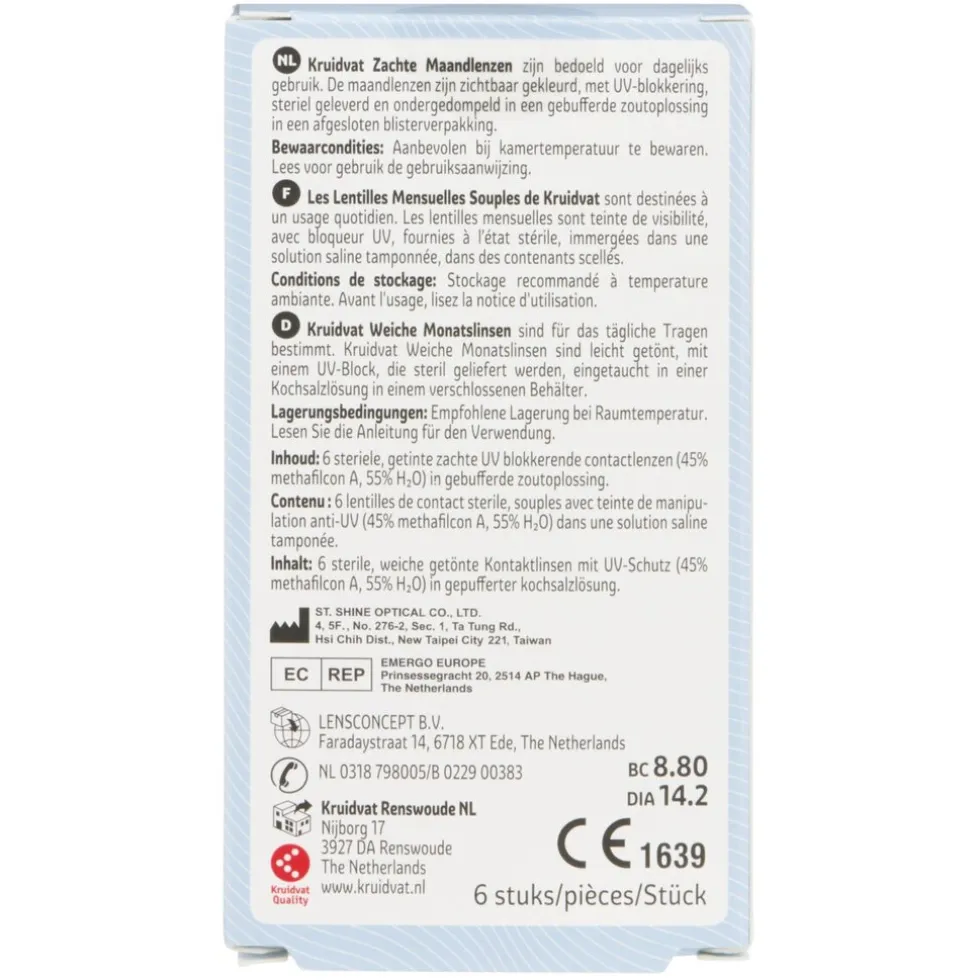 Kruidvat Opticare -4.00 Zachte Maandlenzen