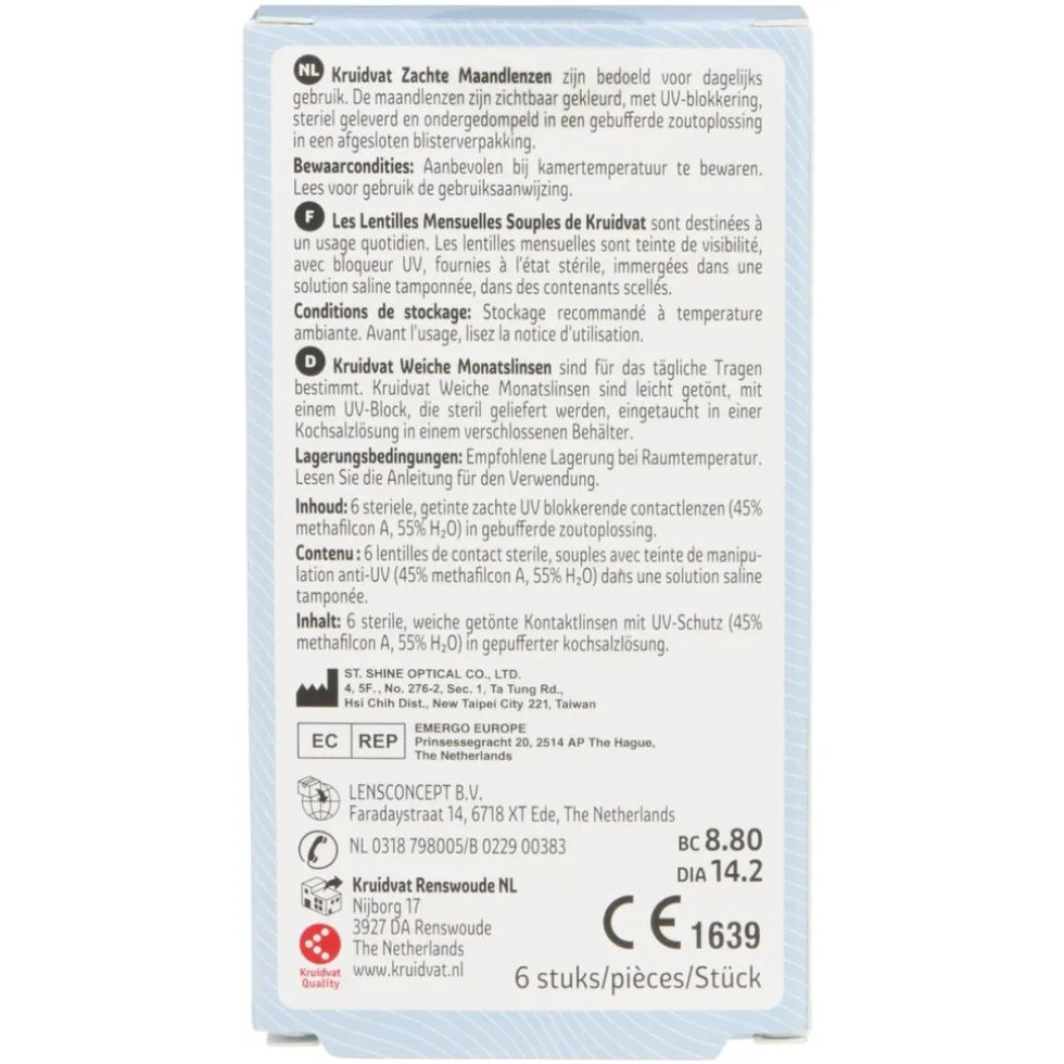 Kruidvat Opticare -1.75 Zachte Maandlenzen