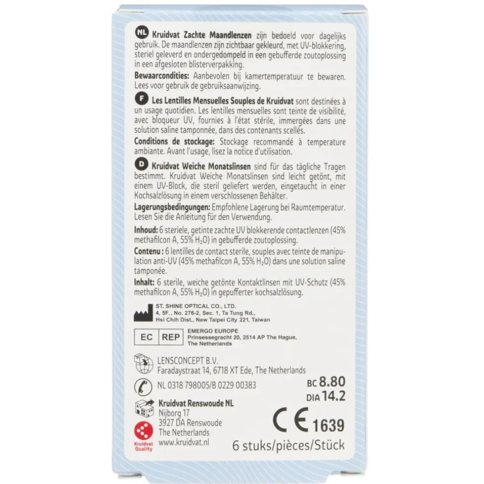 Kruidvat Opticare -6.50 Zachte Maandlenzen