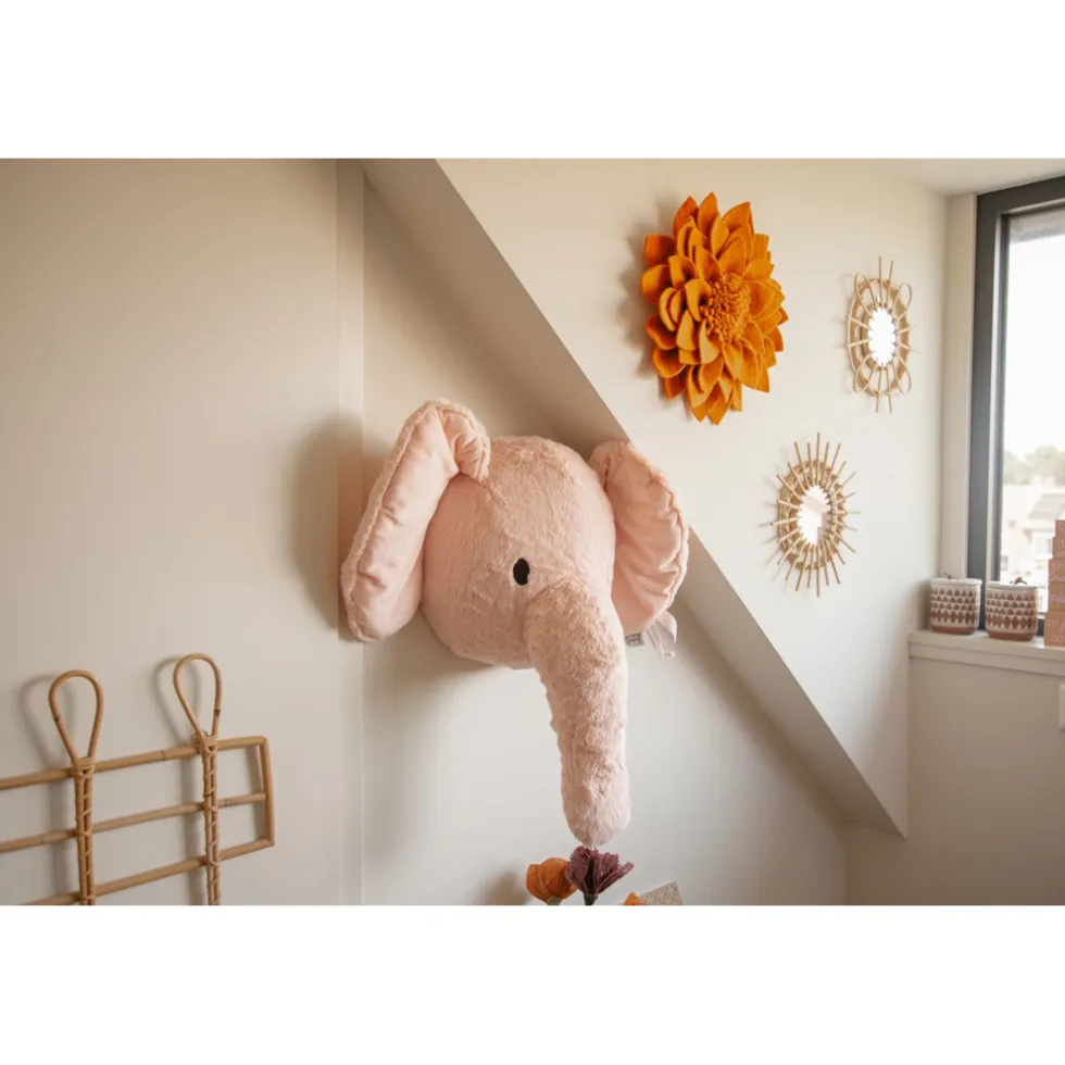 Label Label Elephant Elly Roze Muurdecoratie