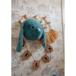 Label Label Rabbit Rosa Blauw Muurdecoratie
