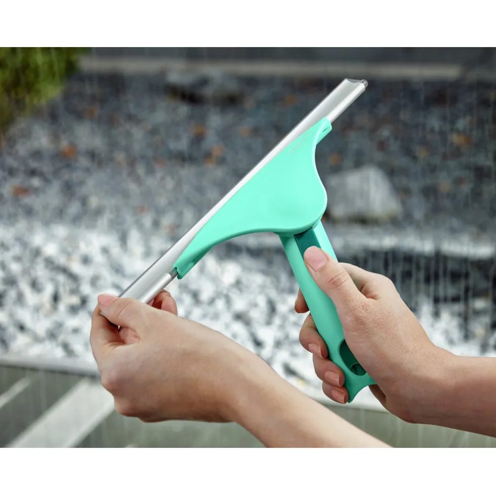Leifheit XL Pro Reach 2-in-1 Raamtrekker (40 cm) met Micro Duo Overtrek en Telescoopsteel