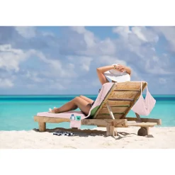 LINNICK Strandlaken Ligbed Handdoek Microvezel 75x215cm (3 in 1) - light pink