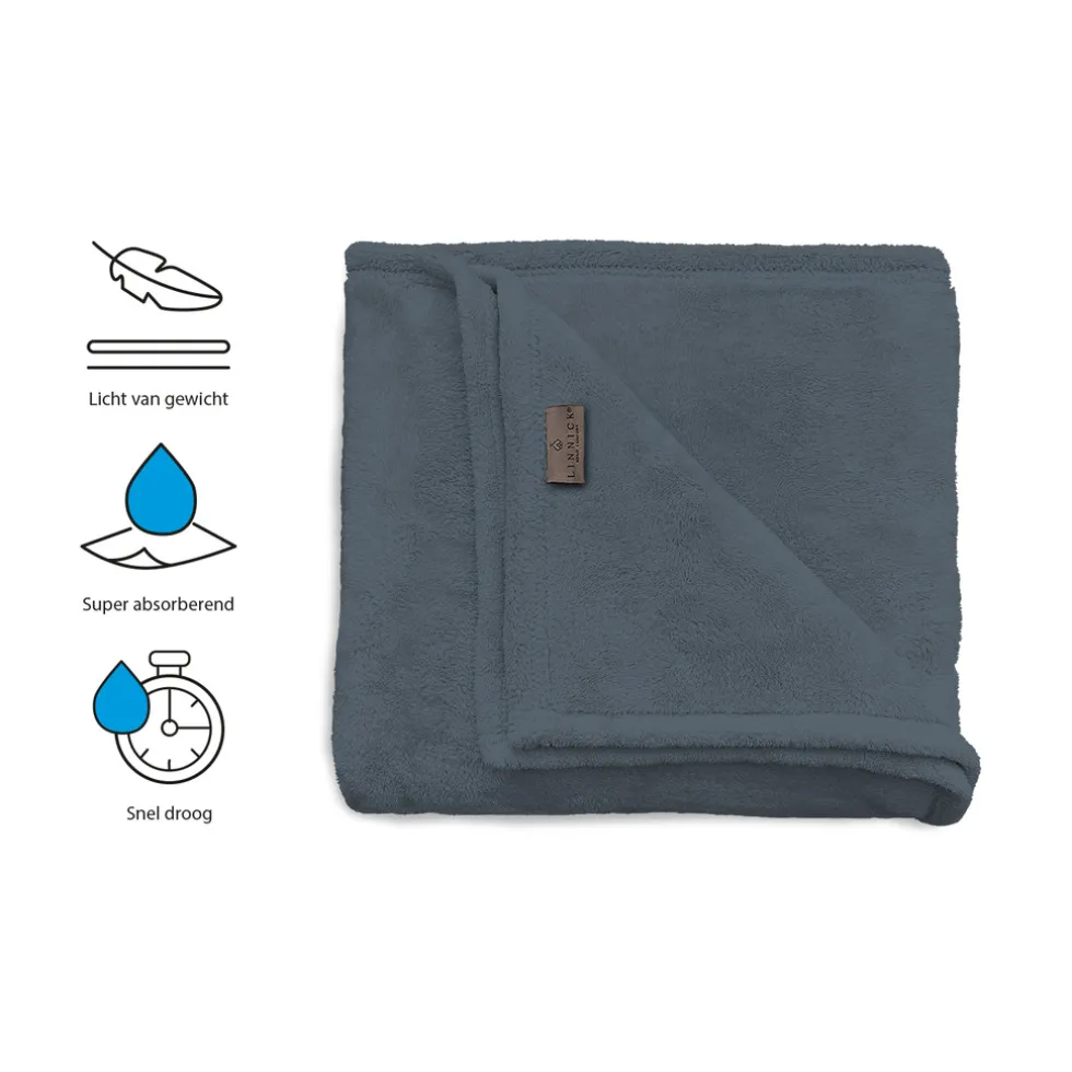 LINNICK Strandlaken Microvezel 100x200cm - dark grey