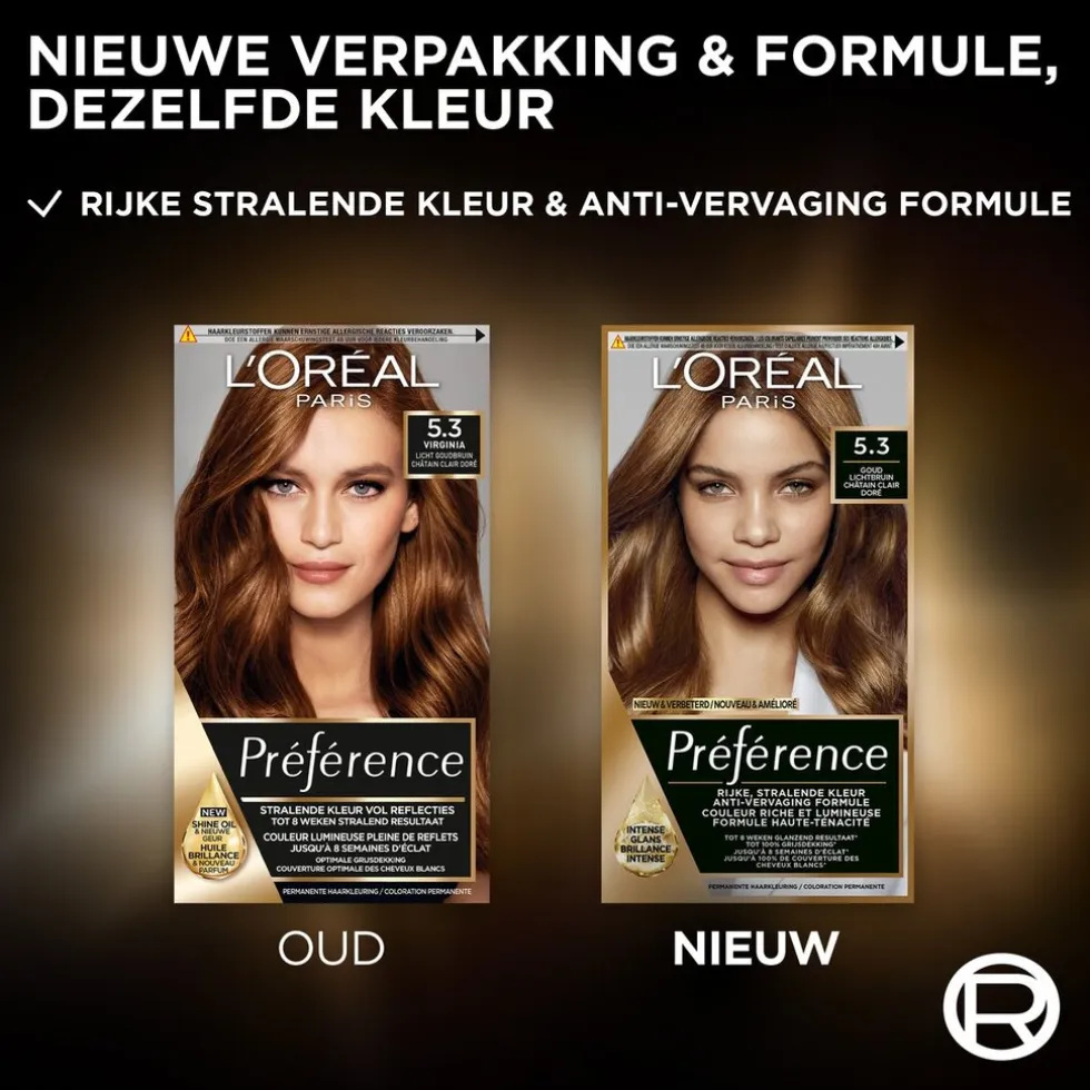 L'Oréal Paris Préférence 5.3 Goud Lichtbruin Permanente Haarkleuring