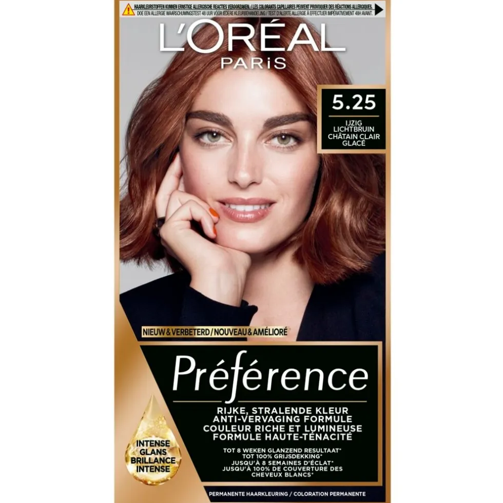 L'Oréal Paris Préférence 5.25 IJzig Lichtbruin Permanente Haarkleuring