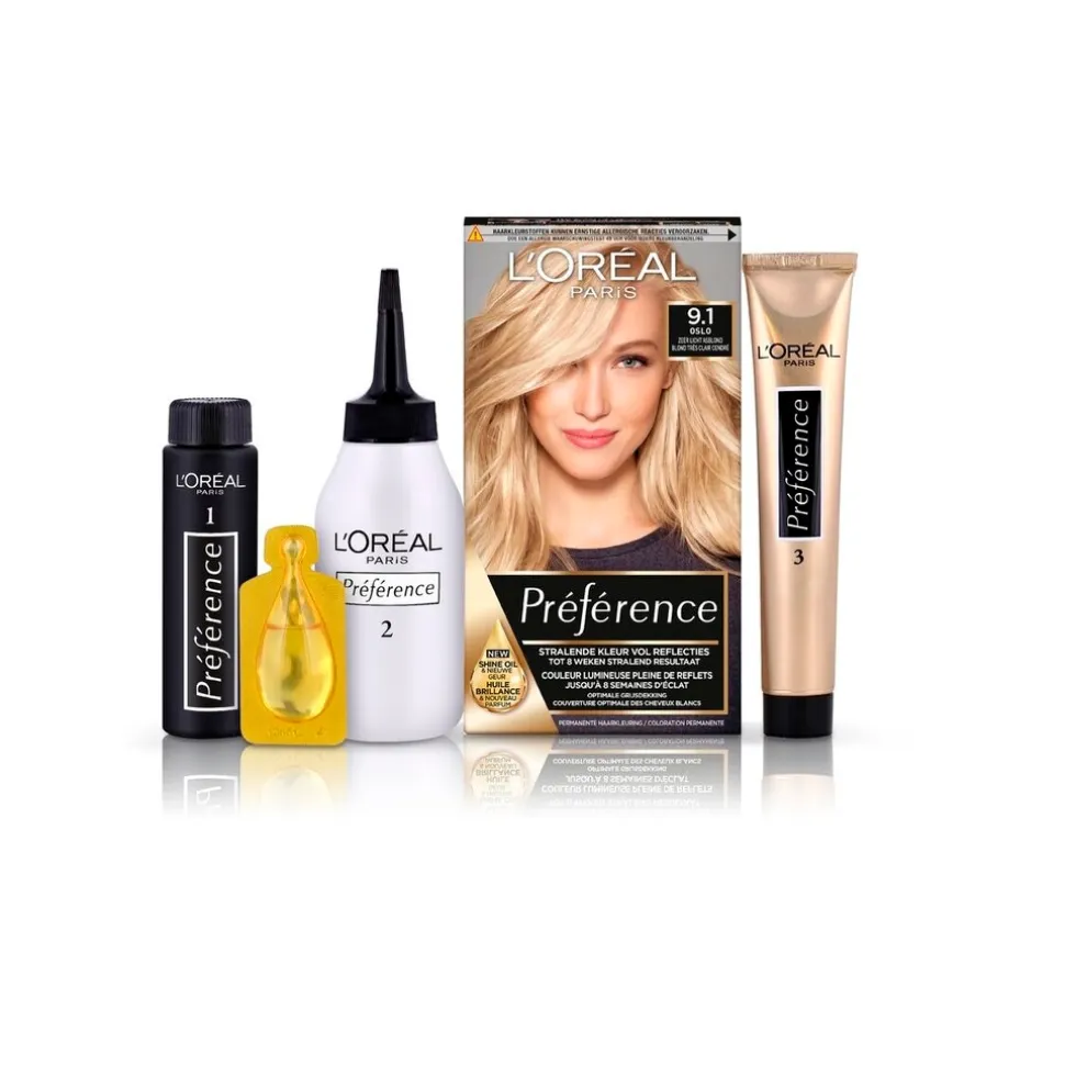 L'Oréal Paris Préférence 9.1 Zeer Licht Asblond Permanente Haarkleuring
