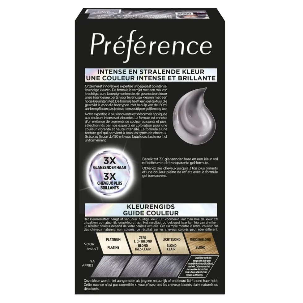 L'Oréal Paris Préférence Les Vivids 9.112 Smokey Grey Permanente Haarkleuring
