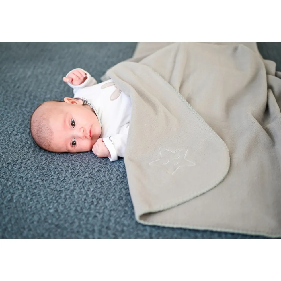 Lorelli Fleece Stone Blue Star 75x100cm Wiegdeken