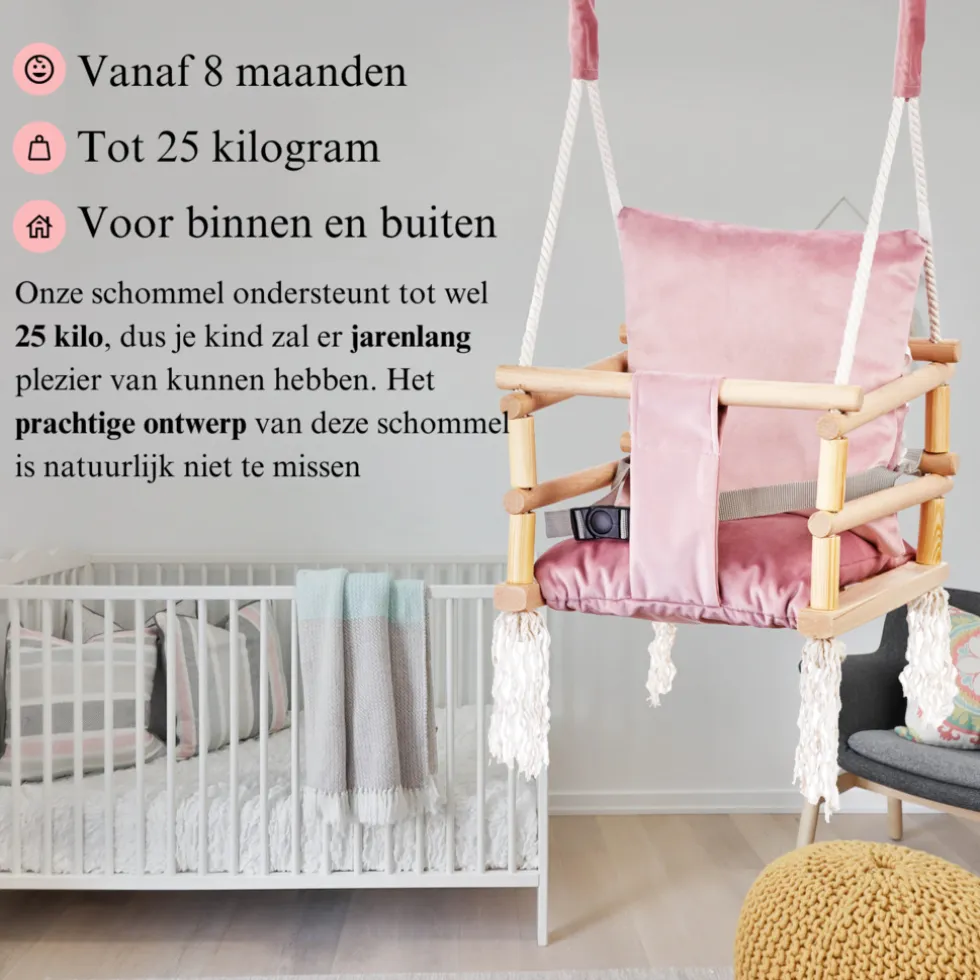 Lovegifts Luxe Houten 3 in 1 Meegroei Babyschommel en Kinderschommel