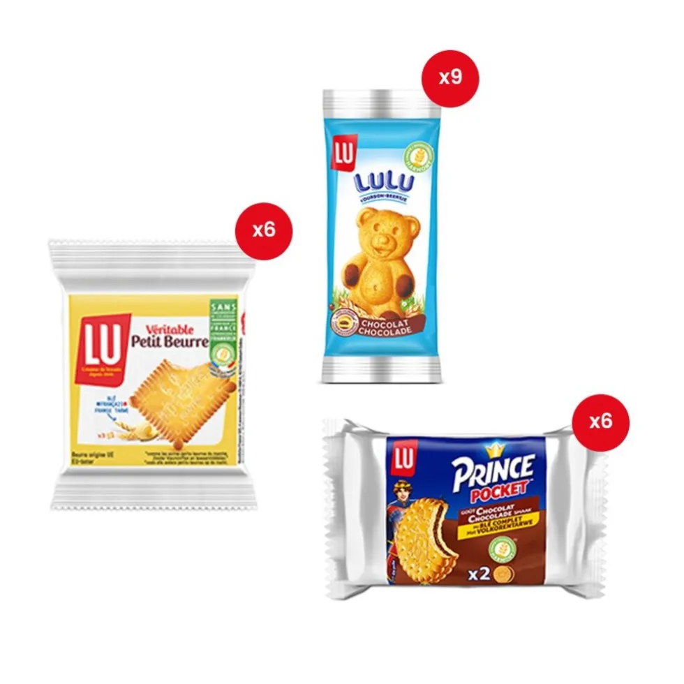 LU Festival koekjesdoos - Mix van Prince Pocket, Véritable Petit Beurre en Lulu Choco Beertjes