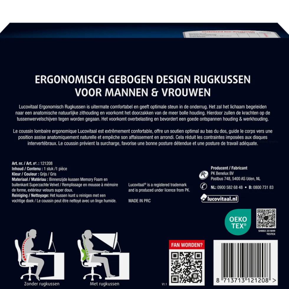 Lucovitaal Ergonomisch Rugkussen