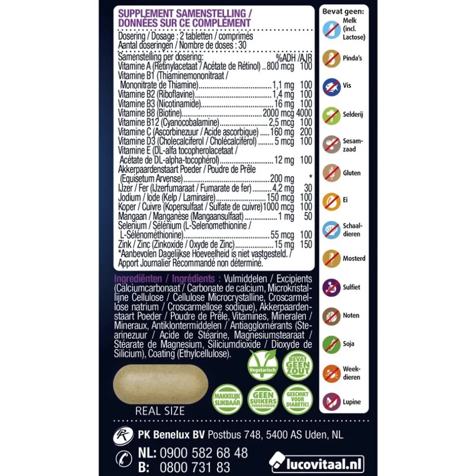Lucovitaal Huid, Haar & Nagels Tabletten