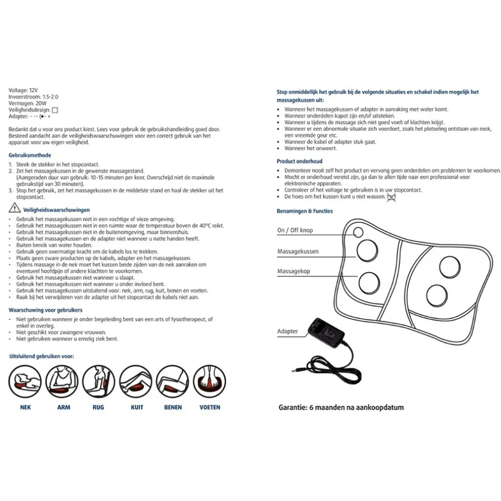 Lucovitaal Shiatsu Massage Kussen