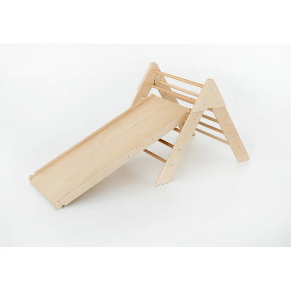 Luna Toys Naturel Houten Klimrek met Glijbaan