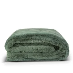Lunetta Rabbit Fur Plaid Florence - green - 130x170cm