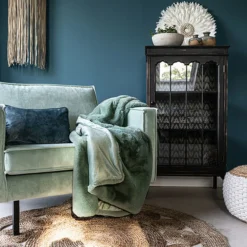 Lunetta Rabbit Fur Plaid Florence - green - 130x170cm