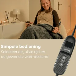 Luvego Elektrische Bovendeken Warmtedeken XL met Fleece/Sherpa