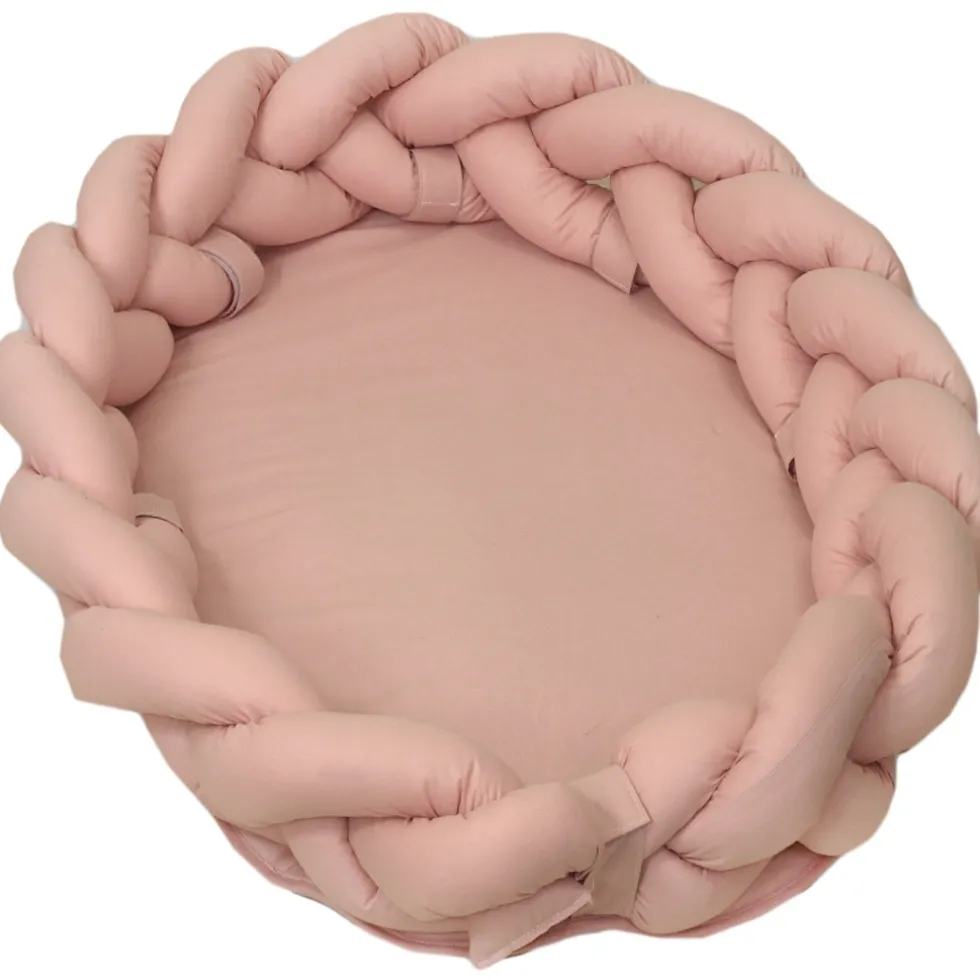 MamaLoes Amy Pure Roze 2-in-1 Babynest en Braided Bedbumper