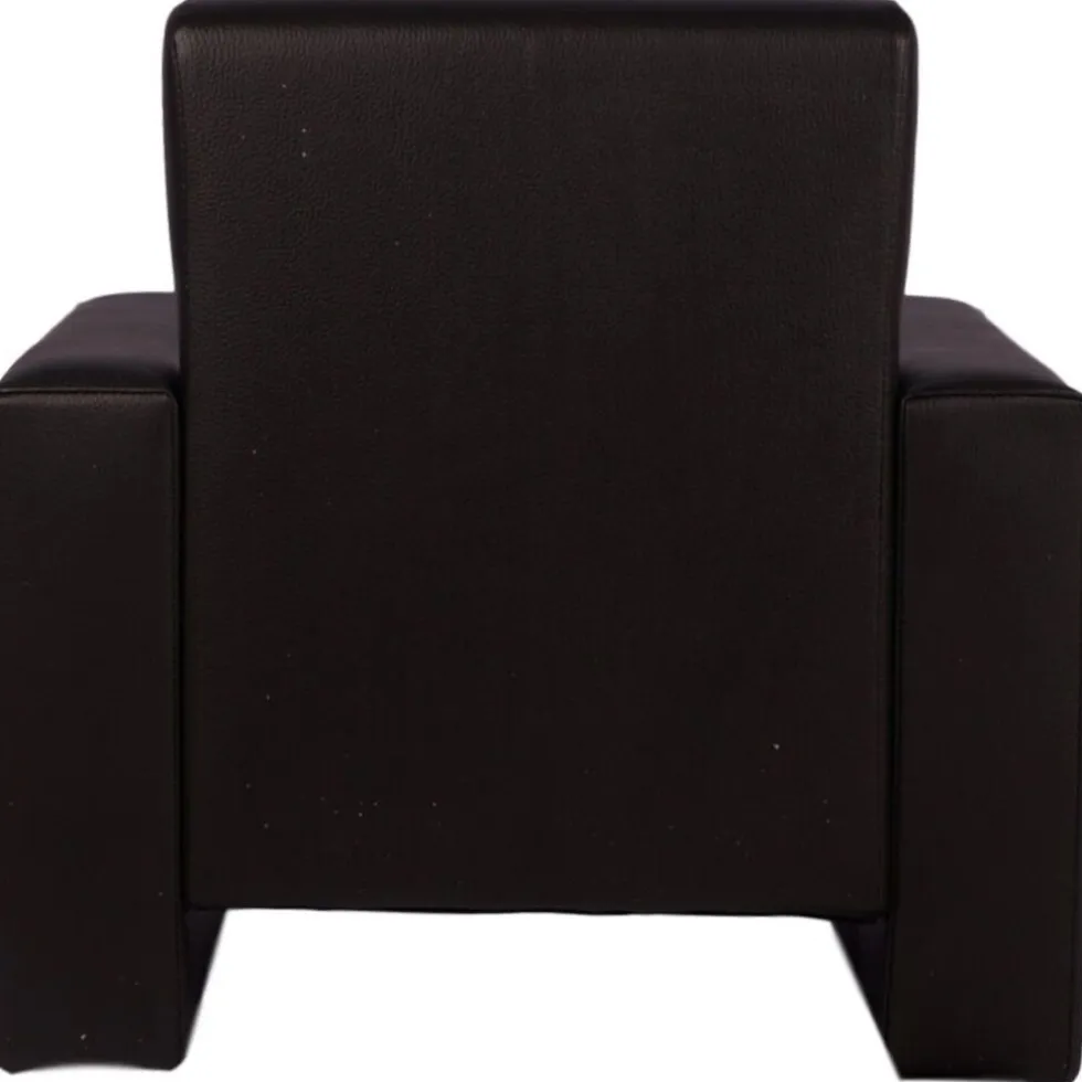 MamaLoes Jamie Zwart Leren Kinderfauteuil
