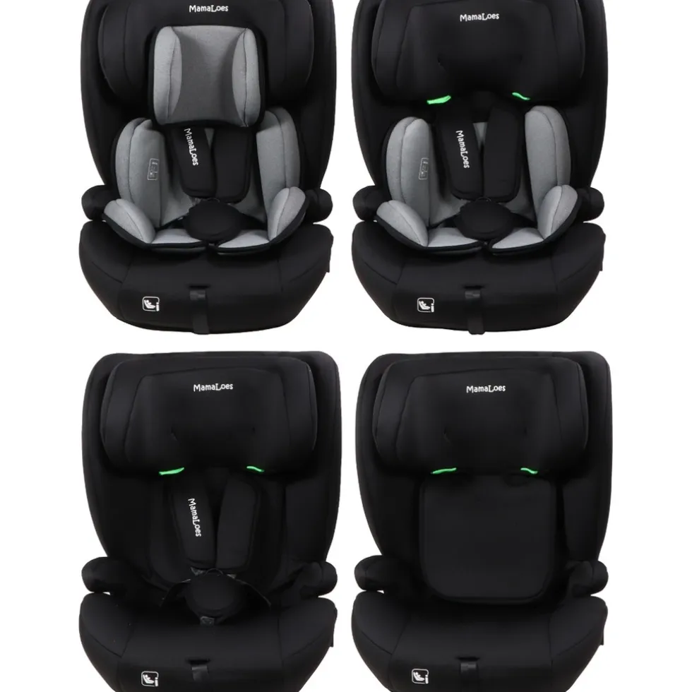 MamaLoes Mick Zwart/Grijs Isofix 76-150 cm i-Size Autostoel