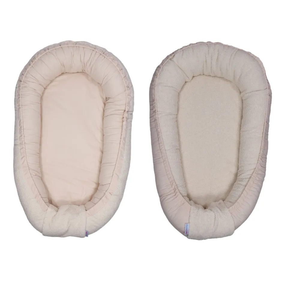 MamaLoes Teddy Boucle Naturel Omkeerbaar Babynest