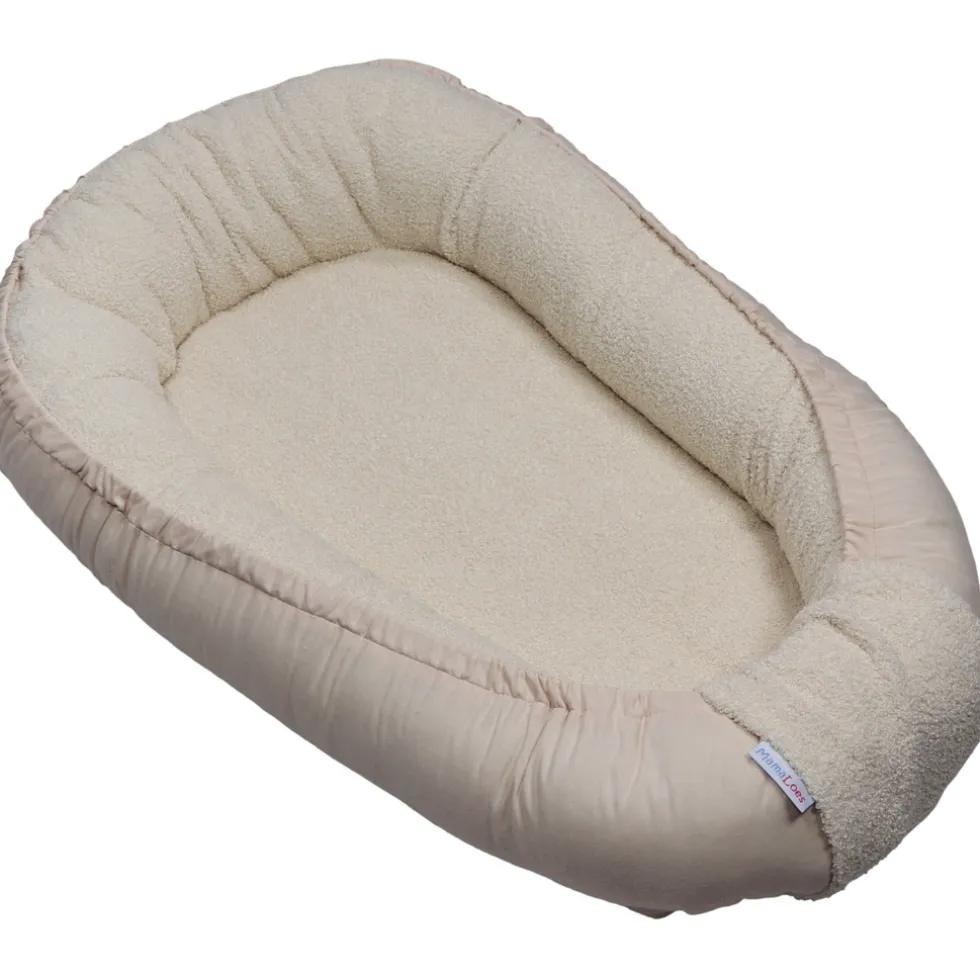 MamaLoes Teddy Boucle Naturel Omkeerbaar Babynest