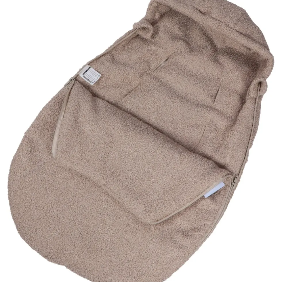 MamaLoes Teddy Boucle Nougat Autostoel Voetenzak