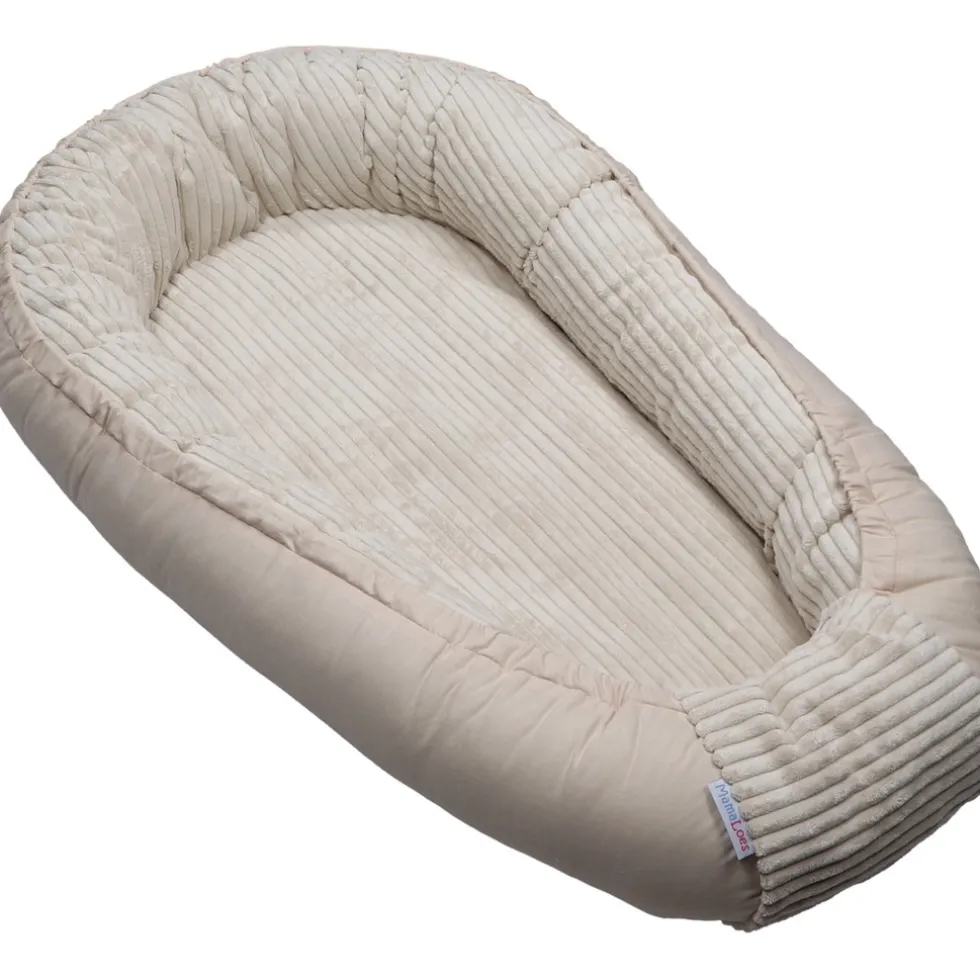 MamaLoes Velours Rib Beige Omkeerbaar Babynest