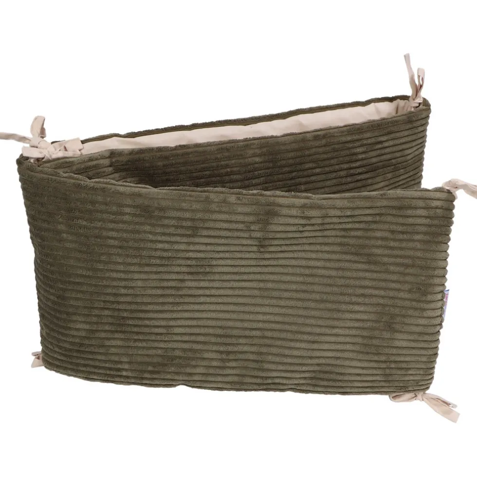 MamaLoes Velours Rib Groen 30 x 180 cm Bedbumper