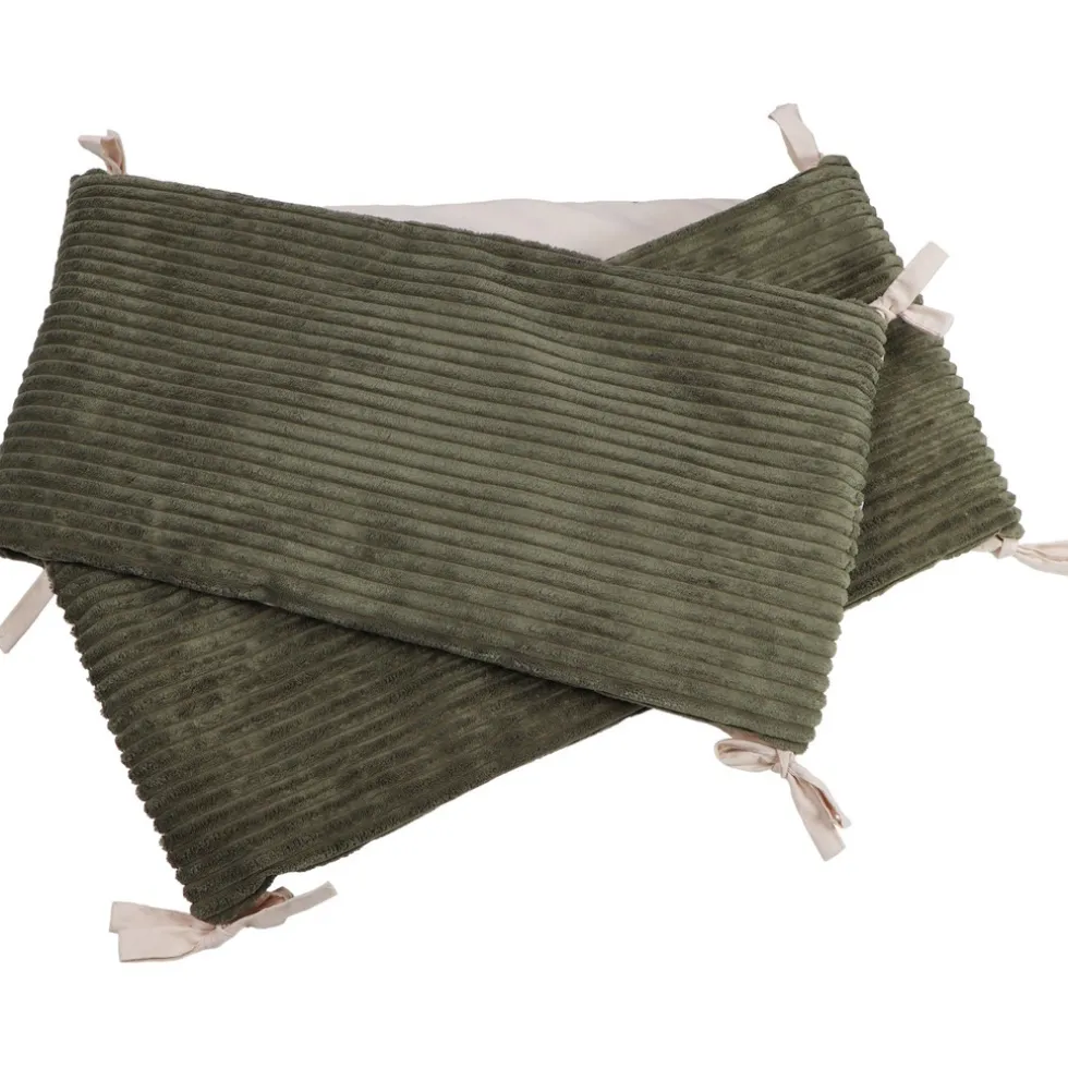 MamaLoes Velours Rib Groen 30 x 180 cm Bedbumper