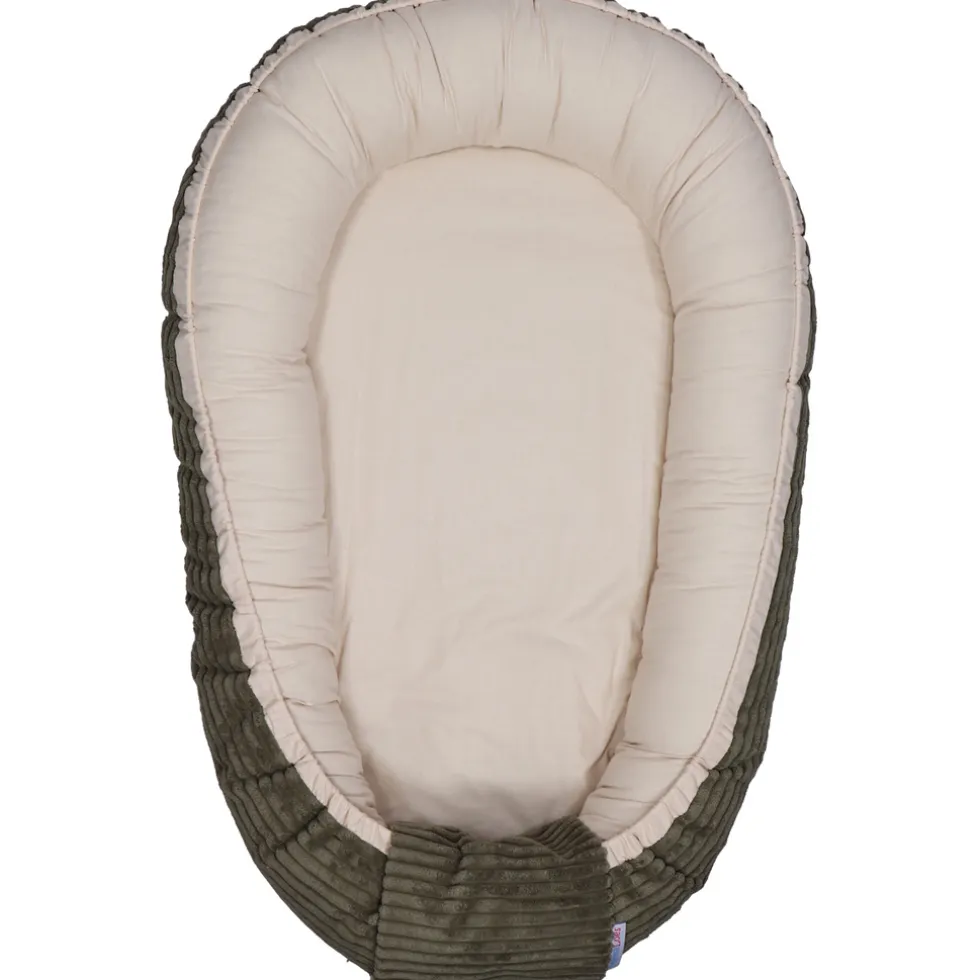 MamaLoes Velours Rib Groen Omkeerbaar Babynest