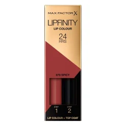 Max Factor Lipfinity Lip Colour 070 Spicy 2-Step Longlasting Lipstick