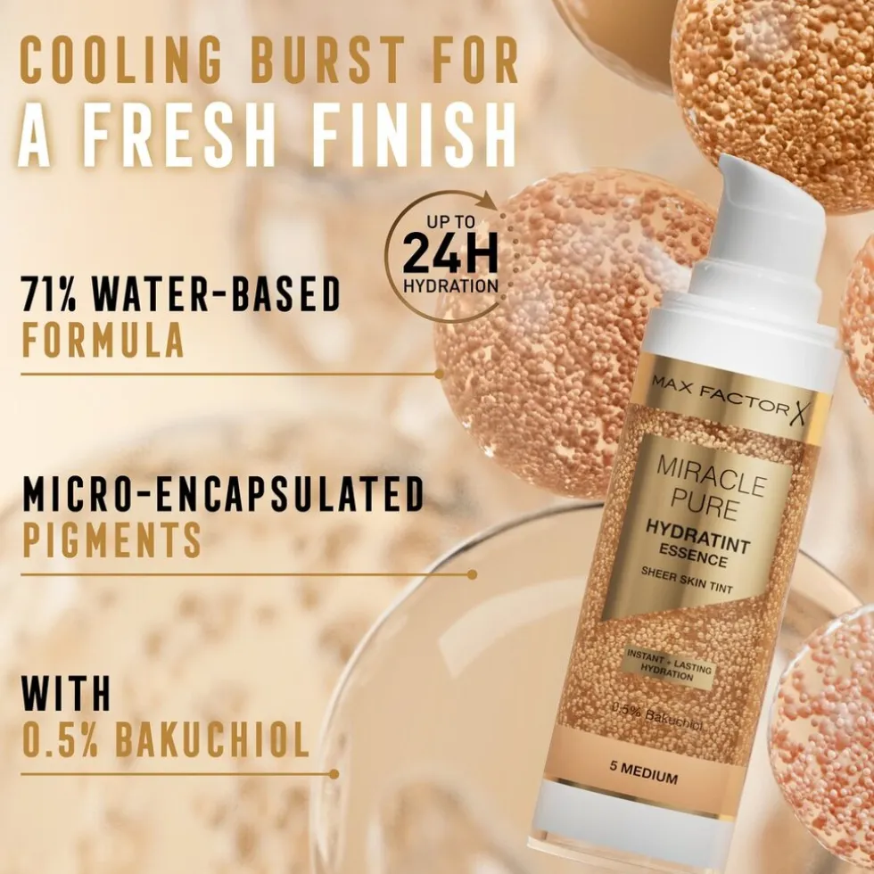 Max Factor Miracle Pure 6 Medium Deep Hydratint Essence Foundation