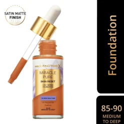 Max Factor Miracle Pure Skin Reset 85-90 Medium to Deep 2-in-1 Serum Foundation