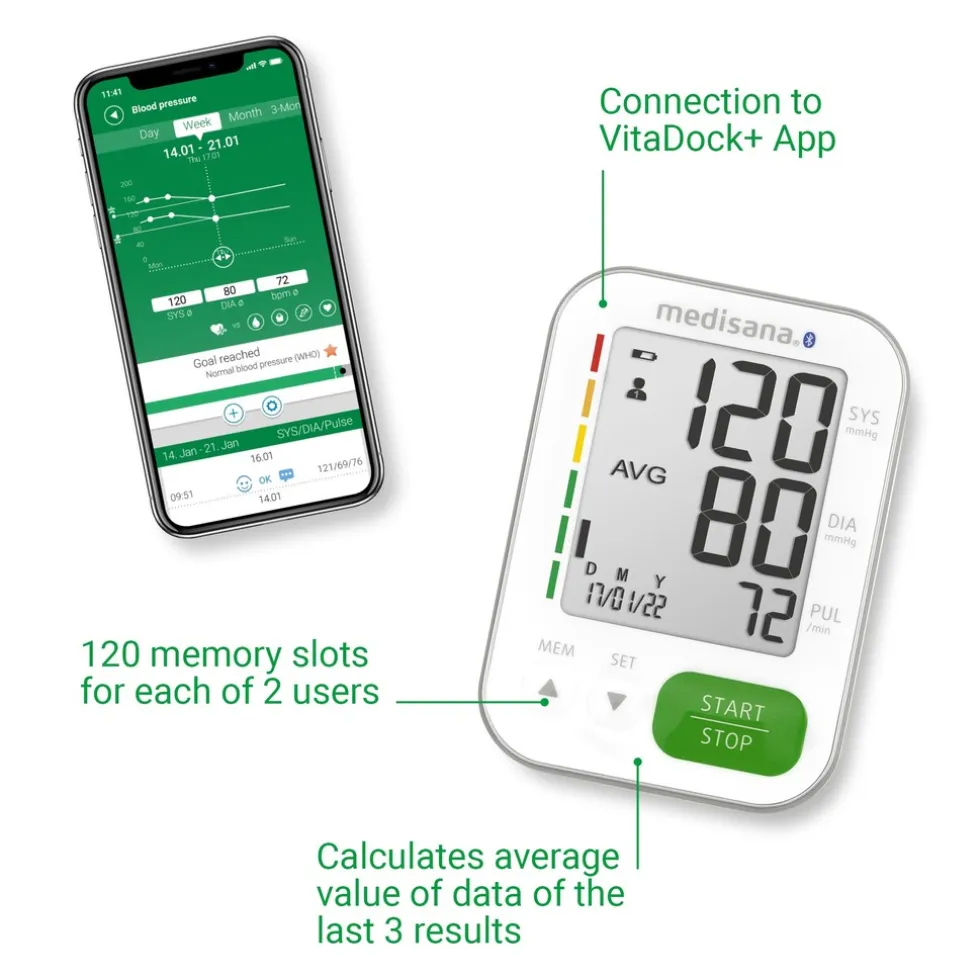 medisana BU 570 connect bovenarmbloeddrukmeter wit
