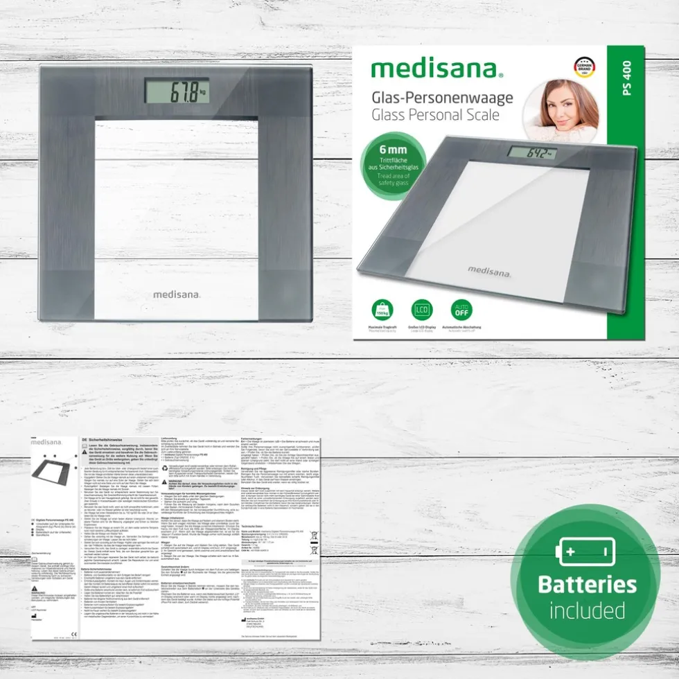 medisana PS 400 Glazen personenweegschaal