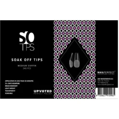 NailPerfect UPVOTED Soak Off Tips Medium Coffin