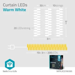 Nedis WIFILXC01W200 Smart Wifi LED gordijn