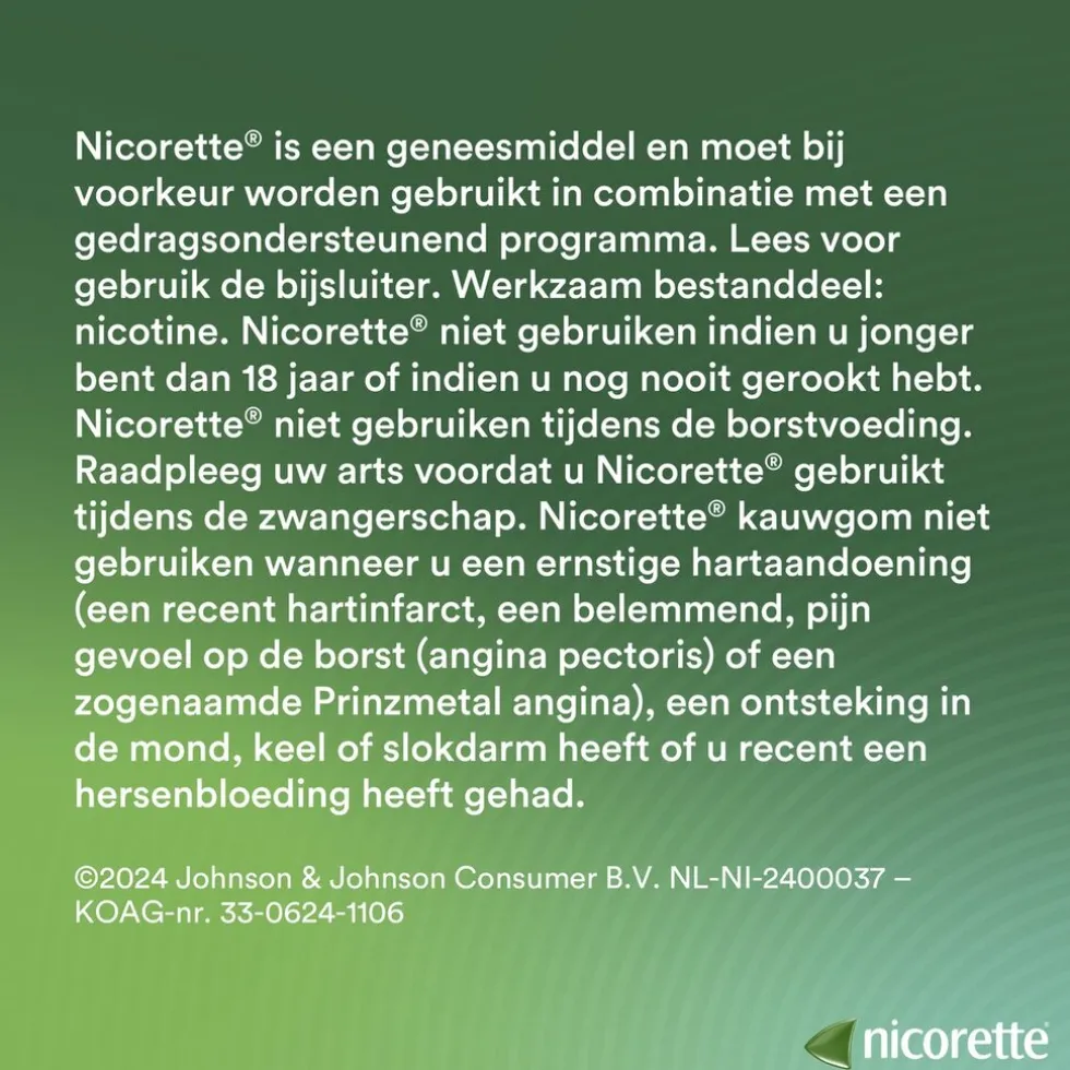 Nicorette Menthol Mint 2mg Suikervrije Kauwgom