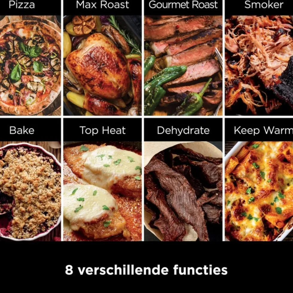 Ninja Woodfire 8-in-1 Elektrische Buiten Pizza Oven en Smoker OO101EU