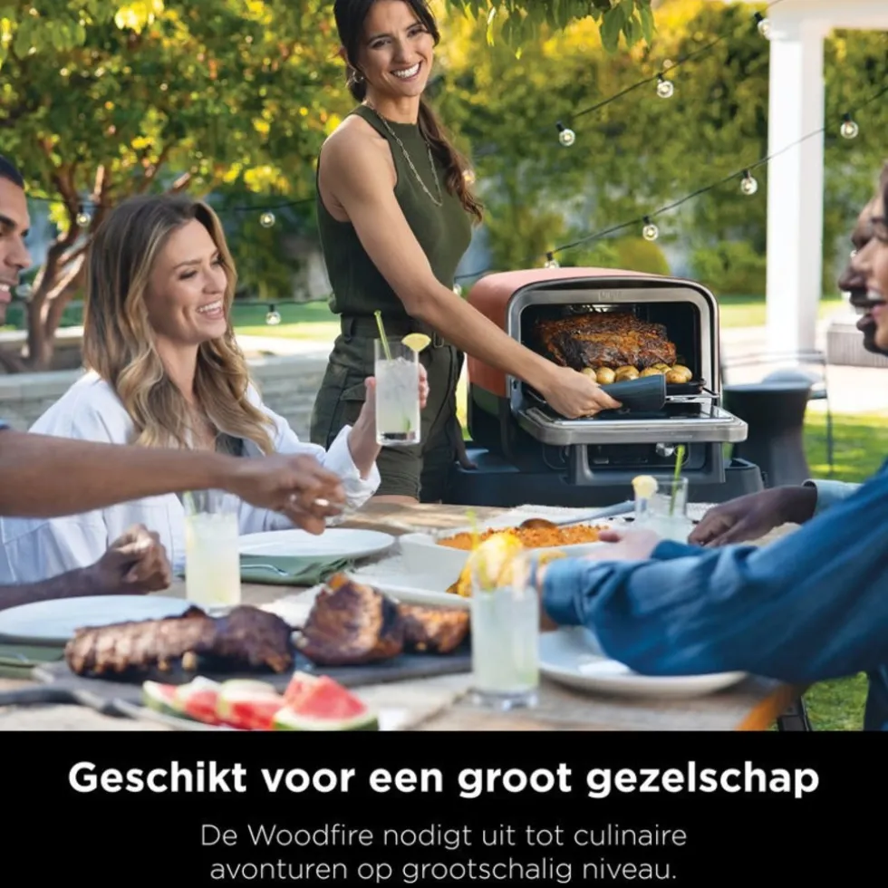 Ninja Woodfire 8-in-1 Elektrische Buiten Pizza Oven en Smoker OO101EU