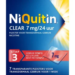 NiQuitin Clear Pleister Stap 3 - 7 mg - Nicotinepleister