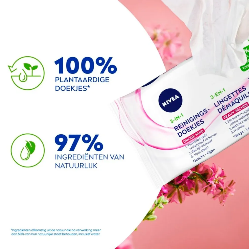 NIVEA 3-In-1 Verzachtende Reinigingsdoekjes