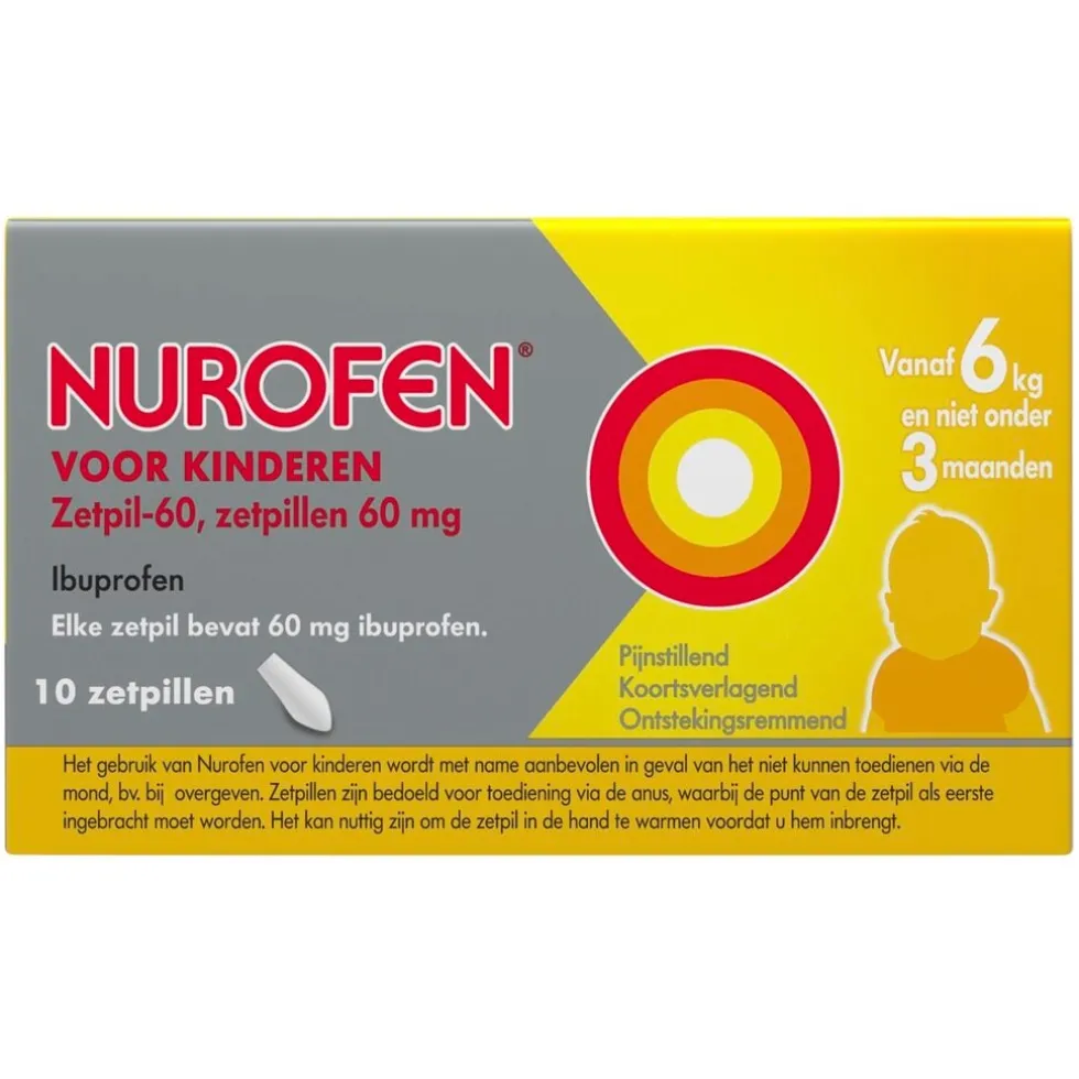 Nurofen voor Kinderen Ibuprofen 60 mg Zetpillen
