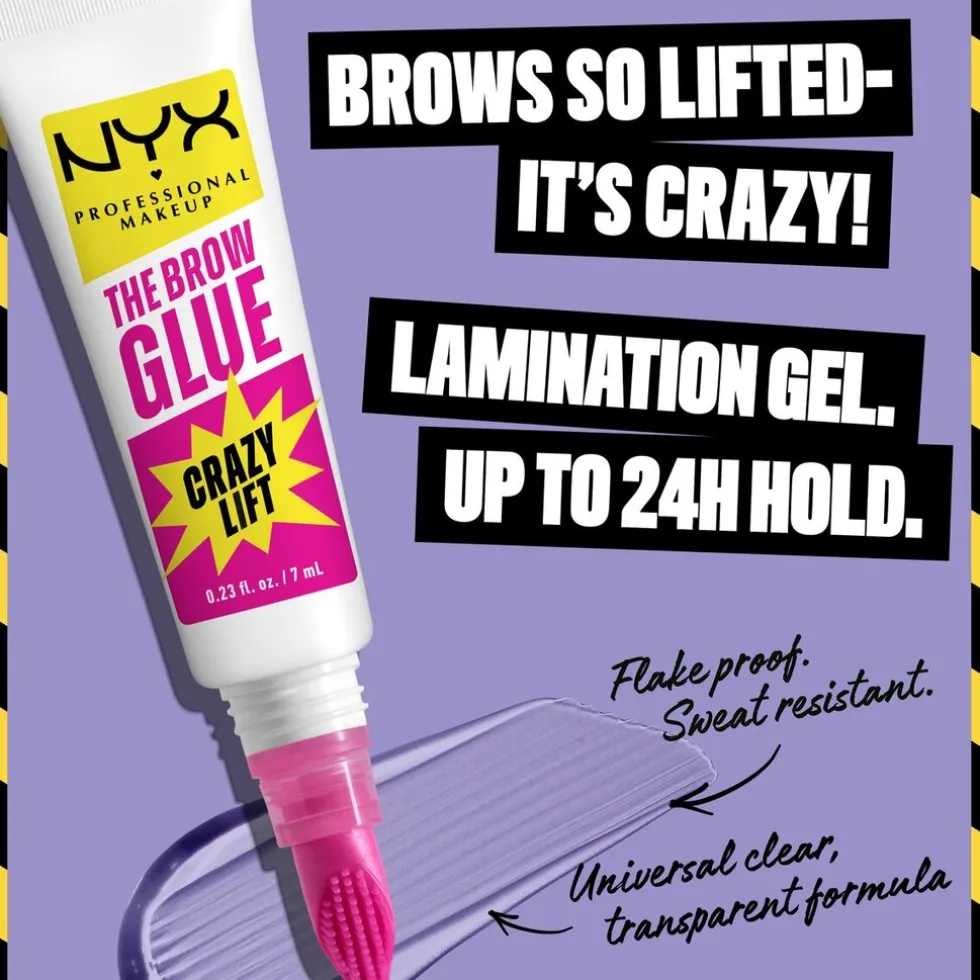 NYX Professional Makeup The Brow Glue Crazy Lift Transparant 01 Wenkbrauwgel