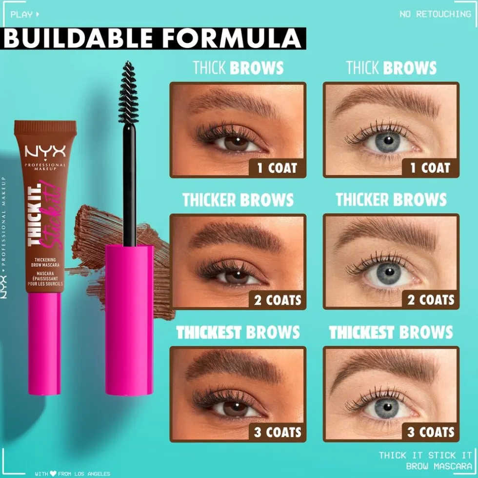 NYX Professional Makeup Thick It. Stick It! Black Brow Mascara